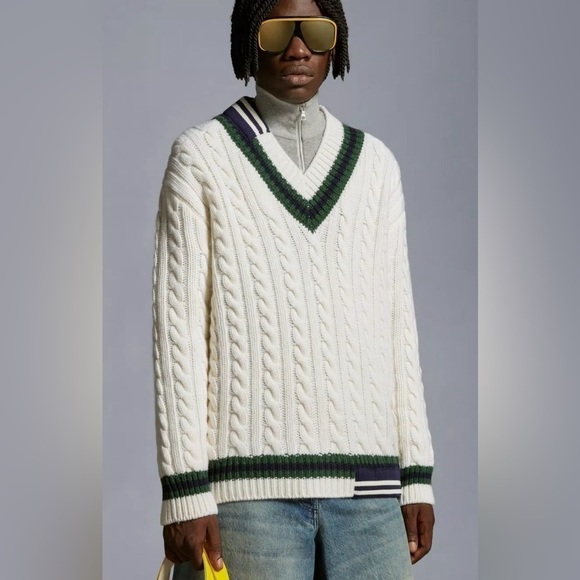 Moncler X Palm Angels collab unisex v neck crew wool sweater NWT - Picture 4 of 16